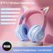 Bluetooth earphones cute styling earphones foldable breathing color light, can be linked and used on mobile phones, tablets, and other devices_voghion.com