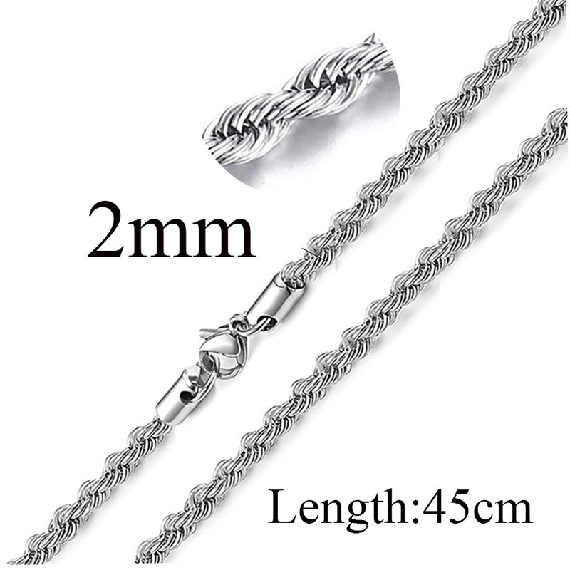 Collana girocollo con catena a maglie intrecciate alla moda in acciaio inossidabile in diversi colori per uomo_voghion.com