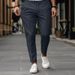 Spring And Autumn American Style Solid Color Casual Simple Plus Size Men's Business Slim Fit Tapered Pants_voghion.com