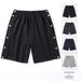 Vêtements pour hommes Shorts de sport décontractés pour hommes Pantalons mi-longs à cinq points Pantalons à sept points Pantalons de survêtement amples en tricot Boutonnés Style mince d'été Été_voghion.com