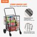 Capa Grocery 110 Double Swivel Cart, LBS Large Cart With Jumbo Wheels, Duty Shopping 360° Heavy Cart, Utility Folding Baskets,_voghion.com