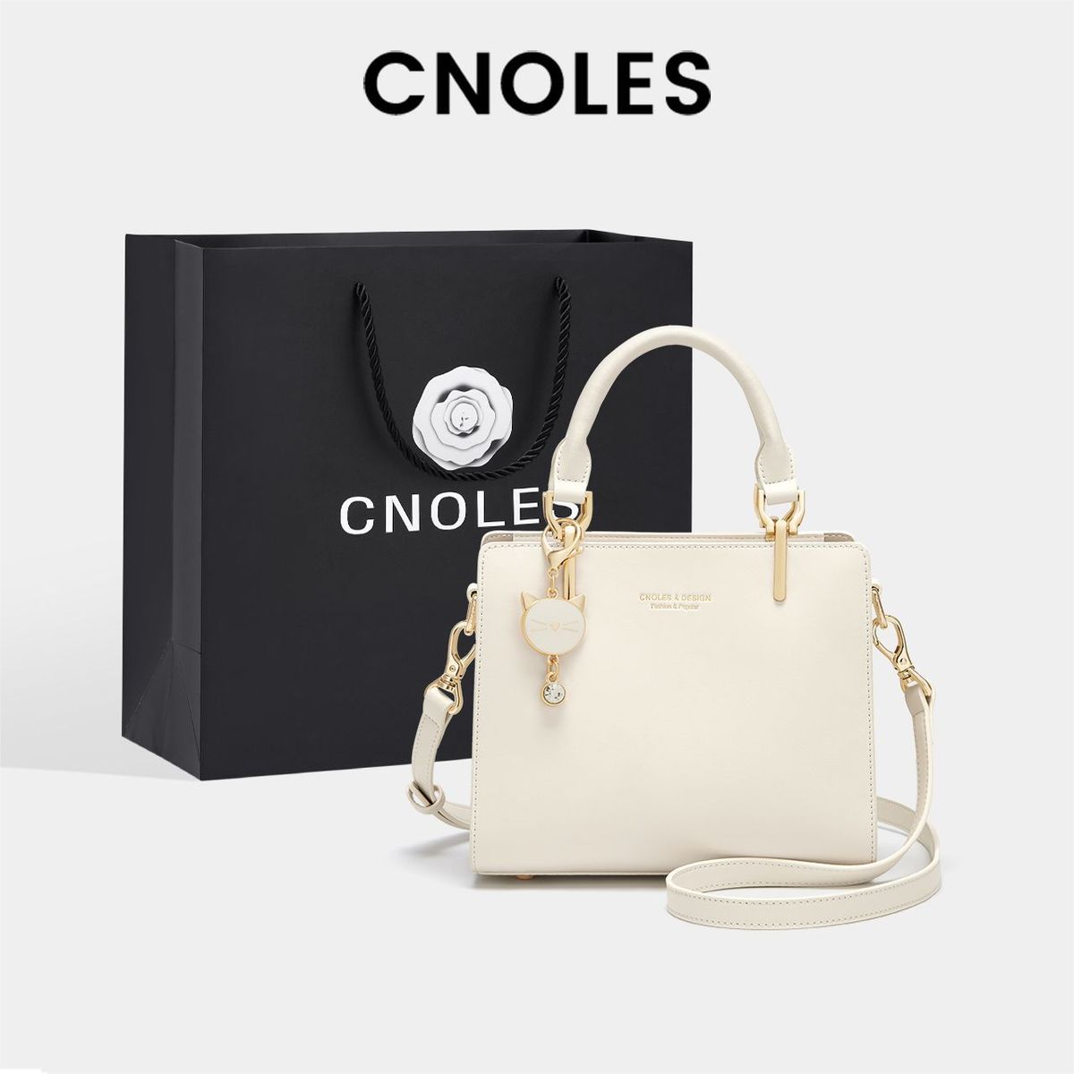 Kouyi 2024 New Handheld Light Luxury Commuting Crossbody Shoulder Cowhide White Fashion Women's Bag_voghion.com