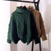 Damenbekleidung Grobstrickpullover Damen Stehkragen Übergroßer Häkel-Zopfpullover Gemütliche Winteroberteile_voghion.com