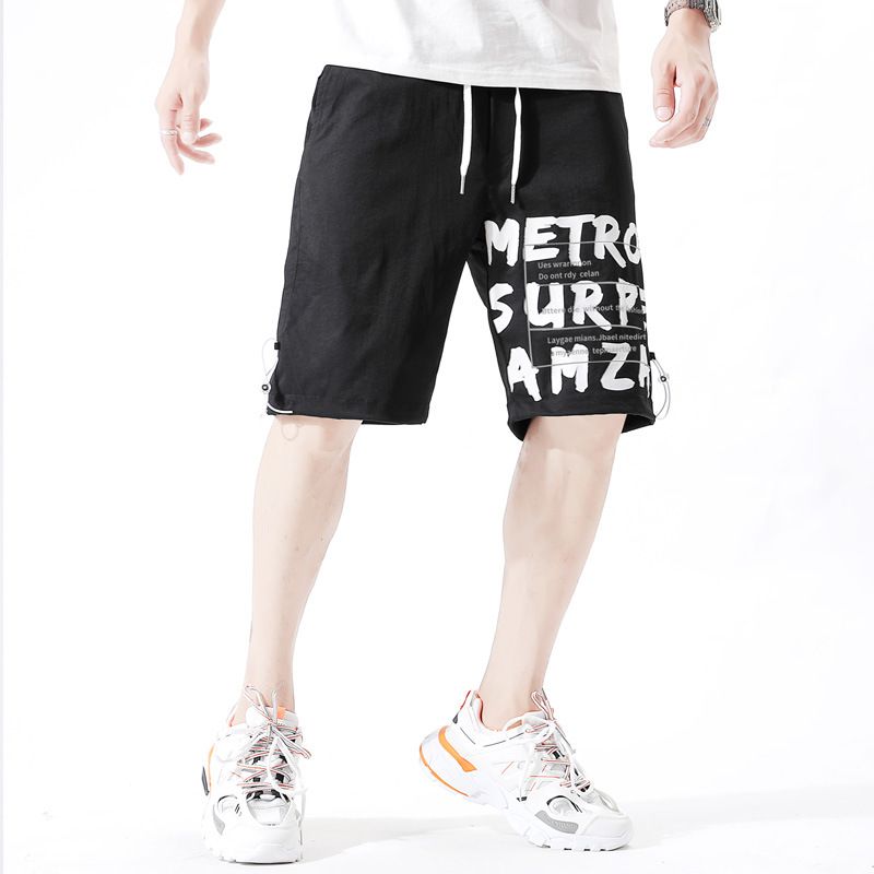 Herrenbekleidung Herren Sommer Arbeitsshorts Herren Jugend Casual Letter Print Shorts Herren Japanischer Stil Trendy Shorts Herren_voghion.com