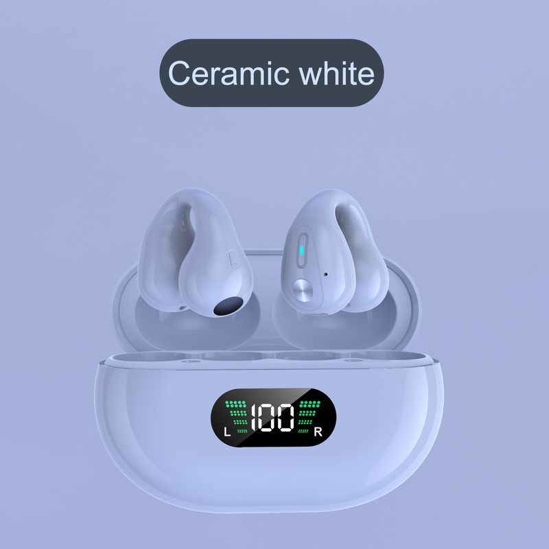 Oorclip TWS Draadloze Bluetooth-oortelefoon met display, ultralange batterijduur, muziek, sport, botgeleiding x22_voghion.com