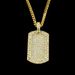 Hip Hop Bling Cuban Link Chain Halskette für Männer und Frauen – Diamantbesetzter Military Dog Tag Anhänger – 5 mm Cuban Link in Gold/Silber_voghion.com
