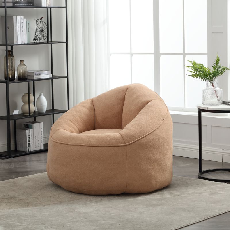 Bedding Bean Bag Sofa Chair High Pressure Foam Bean Bag Chair Adult Material With Padded Foam Padding Compressed Bean Bag With Footrest_voghion.com