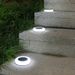 Solar Ground Lights Outdoor Waterproof Garden Path Lights With Frosted Round Design, Warm/Color Changing LED, IP65 Rated For Patio, Deck, Walkway_voghion.com