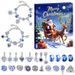 Kinder Cartoon Weihnachtsmann Blau Schneeflocke DIY Legierung Kristall Armband Set_voghion.com