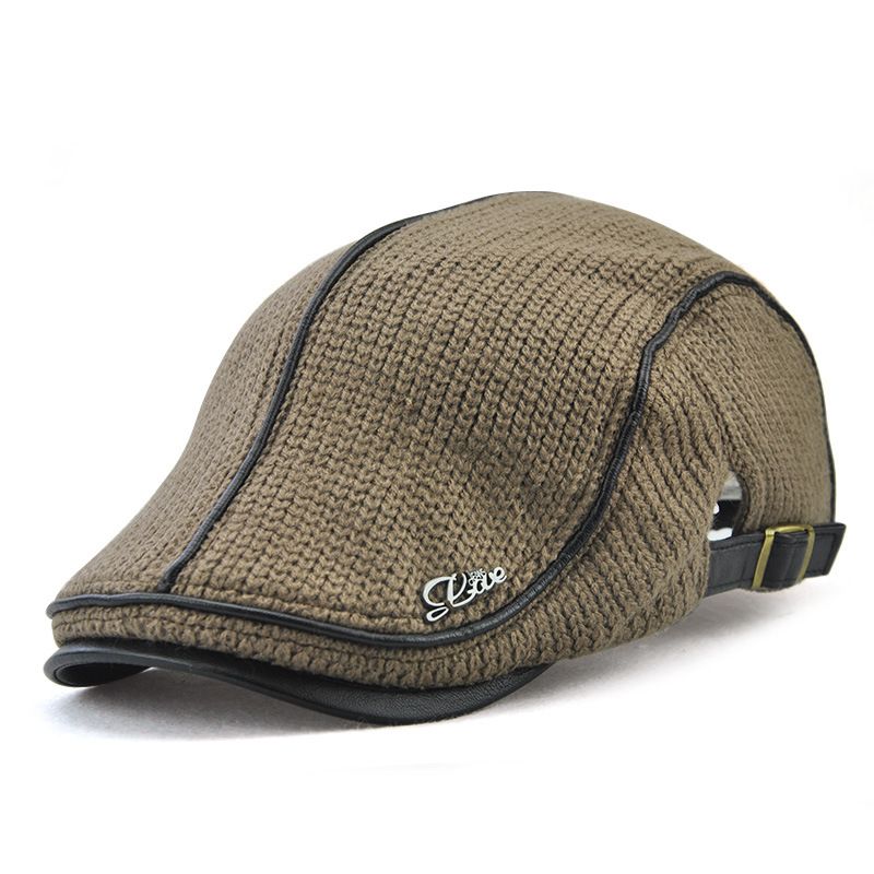 Nye ankomster Høst Vinter Beret Hatter for Menn Dad Ivy Dame Visirer Tykkere Ull Varmere Strikket Uformell Heklelue Foroverlue_voghion.com