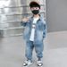Madre e bambini Ragazzi denim vestito primavera e autunno nuovo stile bambini tinta unita trendy due pezzi vestito bambini vestiti commercio estero_voghion.com
