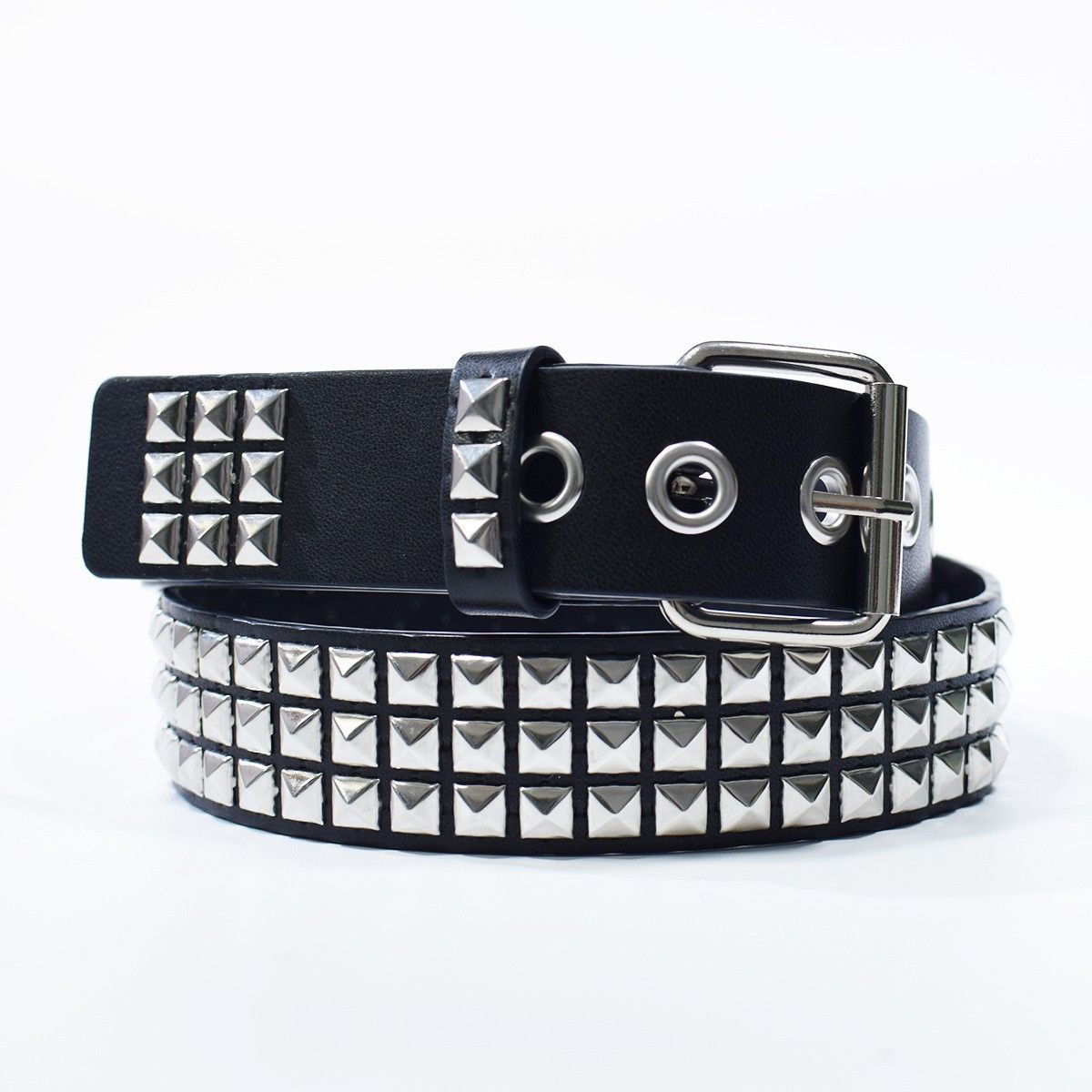 Besetzter quadratischer Perlen-Intarsien-Punk-Stil Unisex Hip Hop Herrengürtel Damen passende Jeans_voghion.com