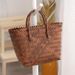 New Handbag, Straw Bamboo Patchwork Slant Shoulder Women's Handbag_voghion.com