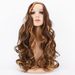 Syntetisk peruk Huvud för Women's Fashion Center Split Small Wave Lång Curled Blandad Brun Kemisk Fiber Hårskydd_voghion.com