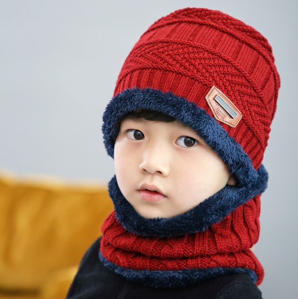 Winter-Strickmütze und Schal-Set für Kinder – mit Fleece gefütterte, warme Beanie mit Ohrenklappen für Jungen und Mädchen, weiches Acrylgarn, Outdoor-Zubehör für kaltes Wetter_voghion.com