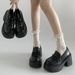 Schwarze, vielseitige Slipper im britischen Stil mit hohem Absatz und dicker Sohle für Damen 2025 Neue Sommer-Slip-On-Schuhe mit größerer Höhe_voghion.com
