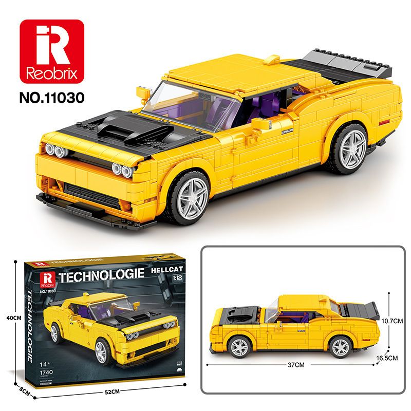 Hellcat Supercar Building Blocks DIY Racing Car Model For Boys Creative Gift Toy​_voghion.com