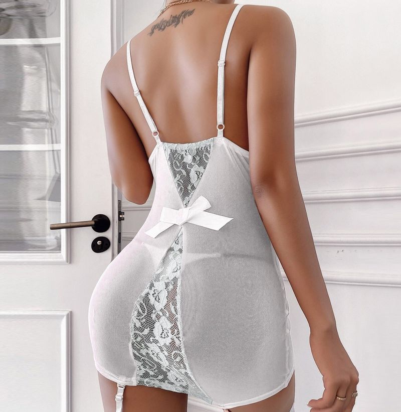 Plus Size S-3XL Sexy Lingeie Sleepwea Fashion Women Lace Nightie Gown Babydoll Bodycon Gate Mesh Eotic Sex_voghion.com