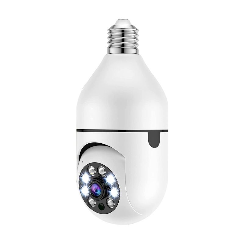 Smart Light Bulb Security Camera - 360° WiFi PTZ Full Color Night Vision Motion Tracking 2K HD Two-Way Audio_voghion.com