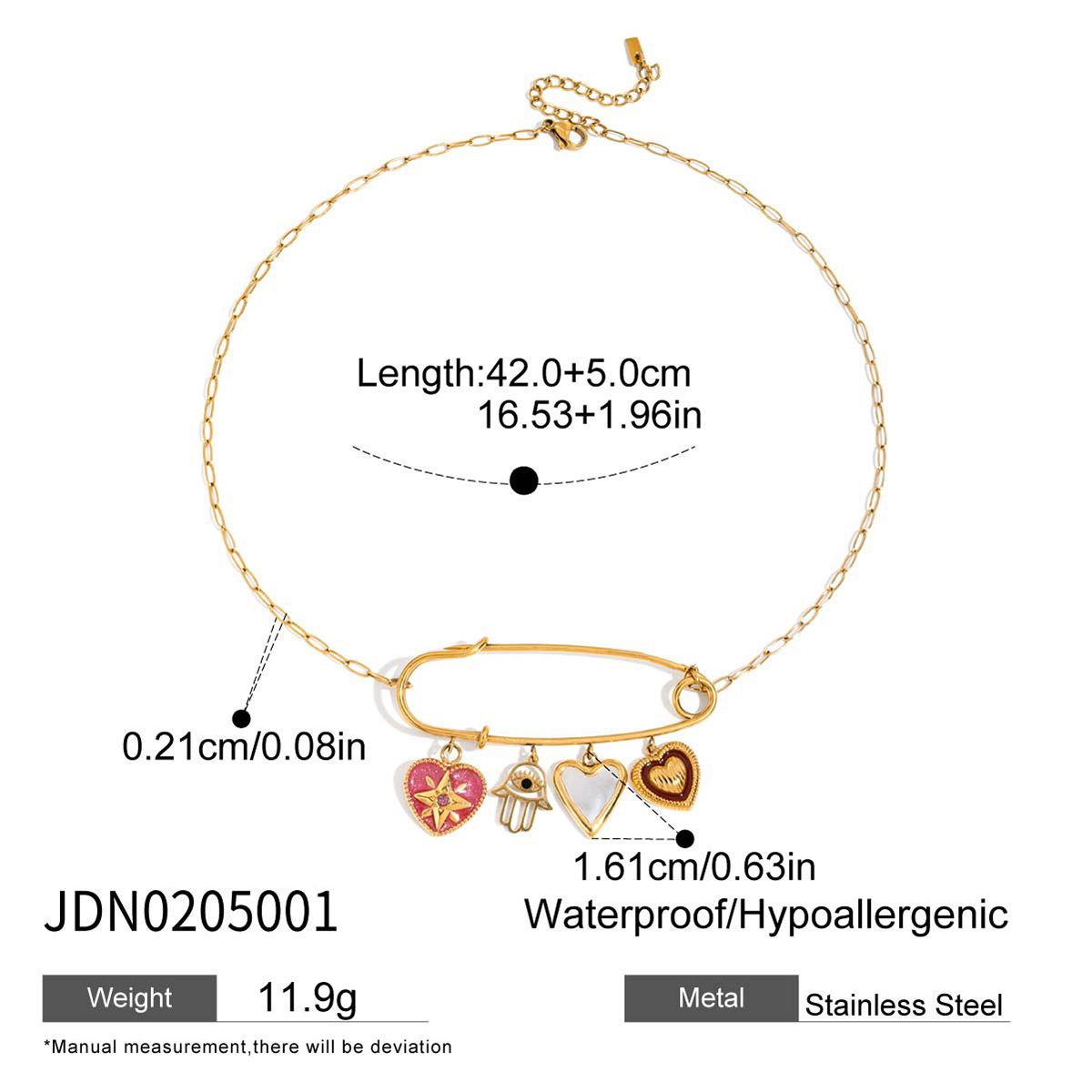 Collana con graffetta in acciaio inossidabile, da donna, leggera, di lusso, di alta qualità, con catena per clavicola, non sbiadisce, gioielli in acciaio al titanio_voghion.com