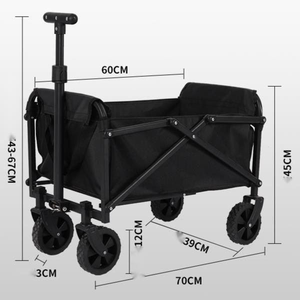 2023 Nieuwe opvouwbare buitenaanhangwagen, kampeerwinkelwagen, kampeerterreinwagen, kleine duw-trekwagen_voghion.com