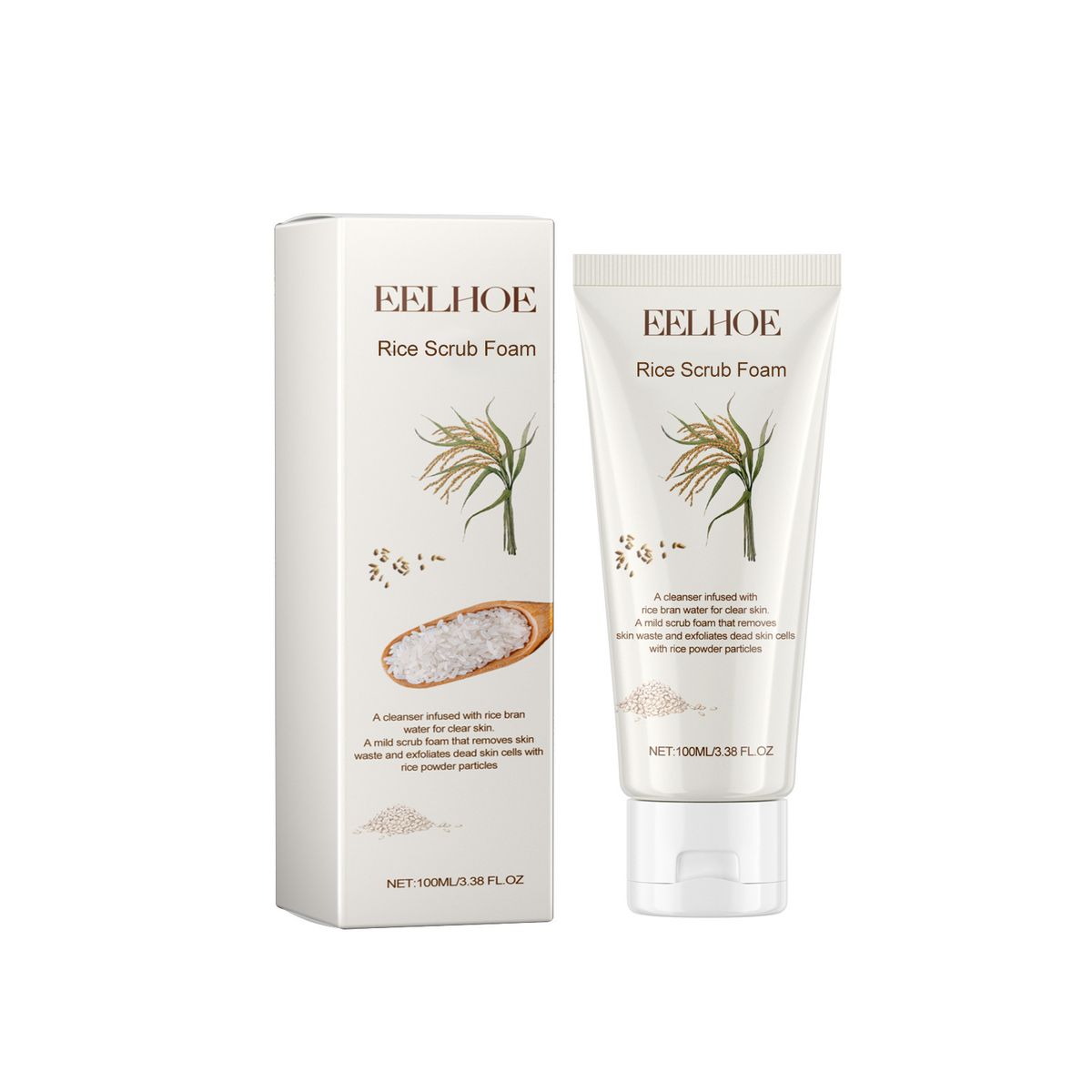 La lozione detergente schiarente EELHOE Rice Brightening Whitening deterge in profondità, restringe i pori, ripara la pelle, scurisce il viso,_voghion.com