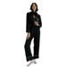 Pajamas Women's V-neck Exposed Navel, Long-sleeved Home Two-piece Set Of Satin Chiffon Thin Loungewear Can Be Worn Outside_voghion.com