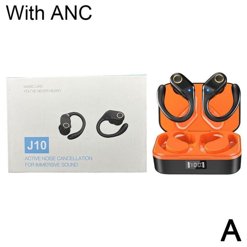 Wireless Earbuds Gaming Headphones ANC Sport Earphones with LED Display Built-in Mic Headset with Earhooks for Workout_voghion.com