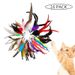 Pet Supplies Toys Colorful Feather Replacement Head Combination Teaser Wand Interactive Cat Fishing Rod_voghion.com