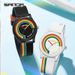 Rainbow Grid Silicone Strap Digital Watch For Teens & Adults - Minimalist, Waterproof, Interchangeable Bands Waterproof Detachable Watch_voghion.com