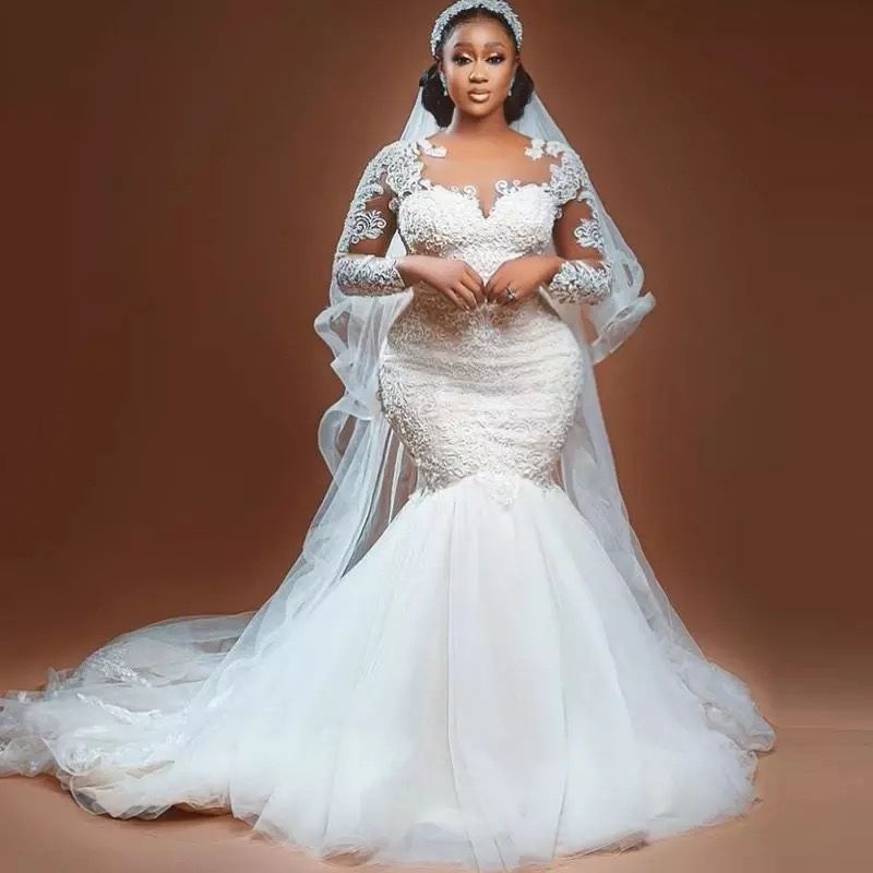 Women's Clothing Sexy fishtail wedding dress with tail, slim bride_voghion.com