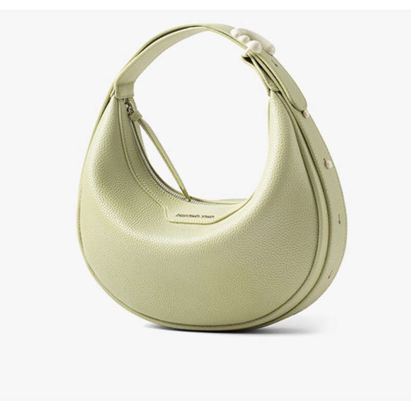 2025 İlkbahar/Yaz Eğik Omuz Hilal Çanta Kadın Beyaz_voghion.com