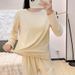Solid color German velvet thermal underwear, sleepwear, women's autumn and winter sweet round neck long sleeved pants,_voghion.com