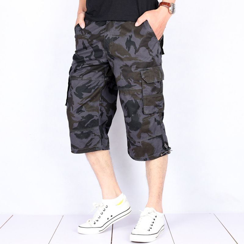 Vêtements pour hommes en gros pantalons courts de camouflage minces d'été shorts de travail pour hommes pantalons de grande taille culottes pantalons de plage grande ceinture_voghion.com