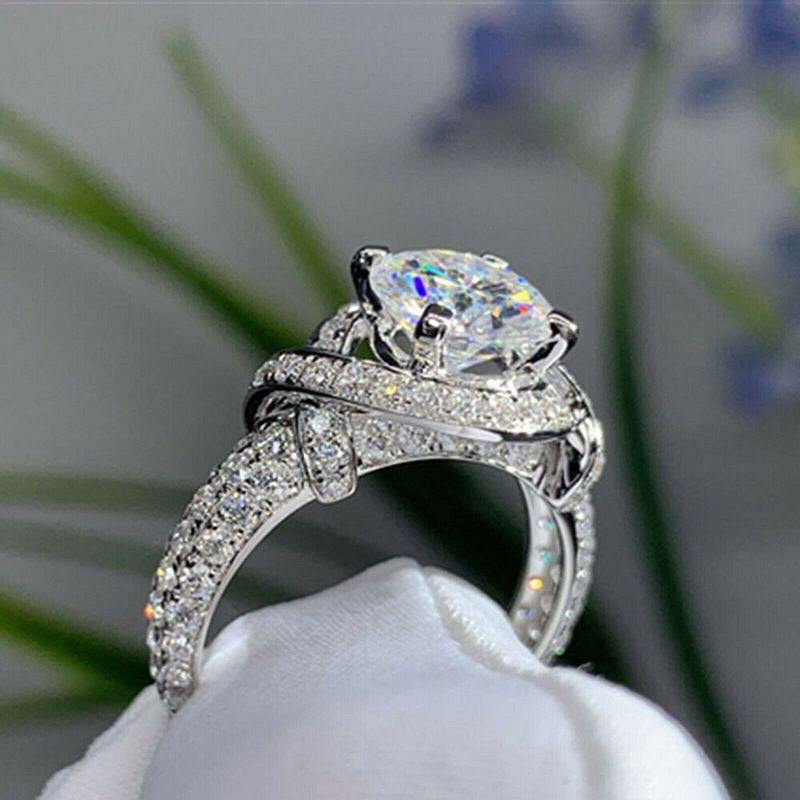 Cao Shi Fashion Wrapping Design Full Set With Flower Tower Wedding Simulation Prop Diamond Ring_voghion.com