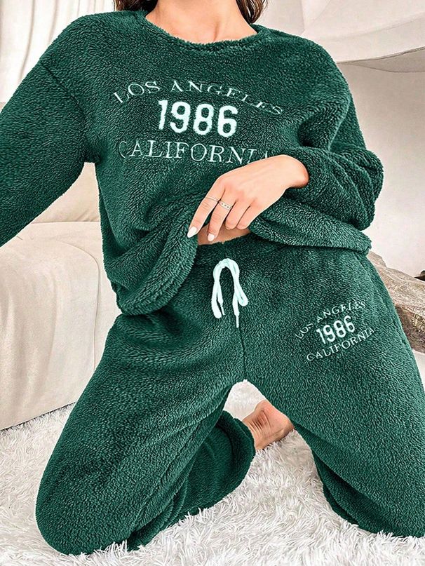 2025 Neues, samtverdicktes Loungewear-Set für Damen im Herbst und Winter, High-End-Pyjama, langärmeliges Hosen-Set_voghion.com
