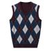 Ärmellose Pullunderweste aus Wollmischung für Herren mit V-Ausschnitt – Klassisches Karo- und Camouflage-Muster, Slim Fit, Freizeitkleidung für den Herbst_voghion.com