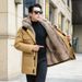 Parkerjacke für Herren, Nerzpelz, abnehmbares Futter, verdickter mittellanger Ledermantel_voghion.com
