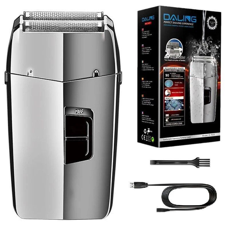 Afeitadora recargable para hombres, lavable, eléctrica, para barba incipiente, para cabello seco y húmedo._voghion.com
