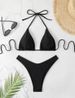 Damenbekleidung Sexy einfarbig geteilter zweiteiliger Bikini-Badeanzug_voghion.com