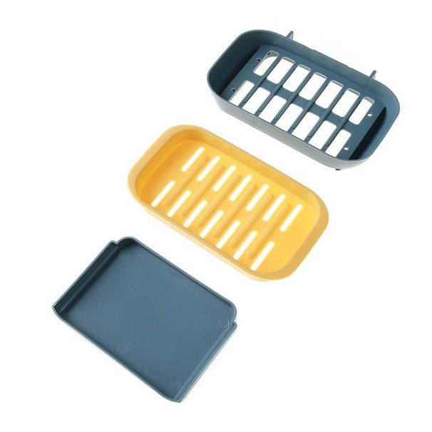 10er-Pack Schwammhalter, Seifenablage, Wandmontage, doppellagig, selbstklebend, ohne Bohren, Badezimmerzubehör_voghion.com