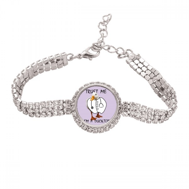 Ente Arzt Kleidung Stethoskop Tennis Kette Fußkettchen Armband Dia Schmuck_voghion.com