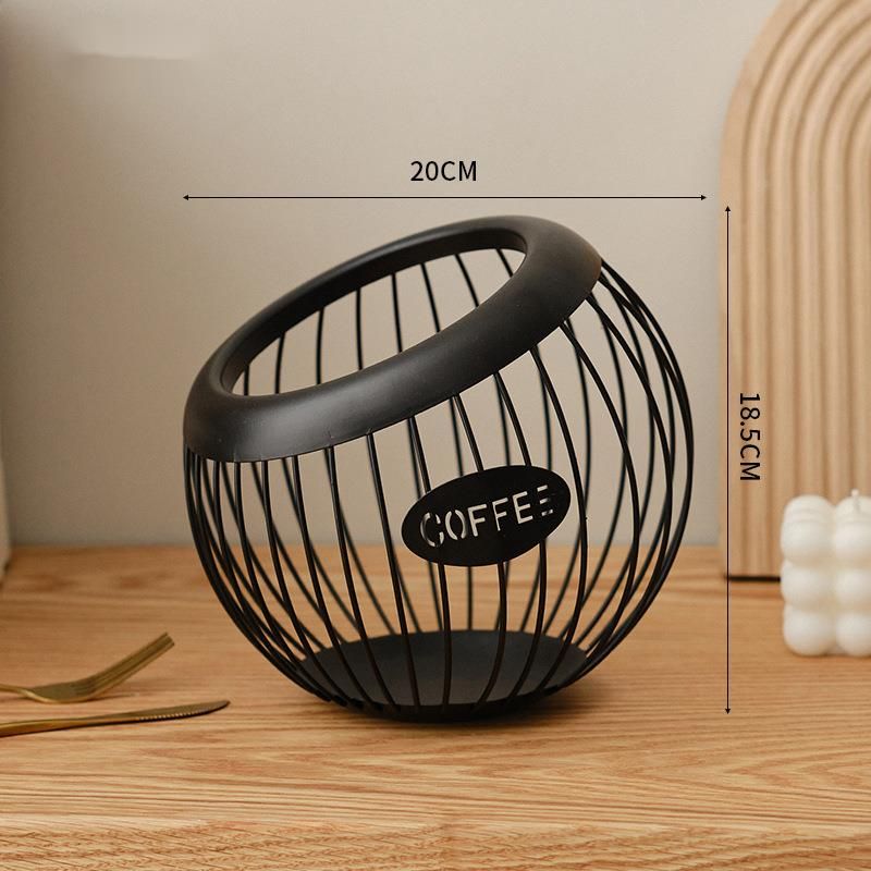 Iron Art Fruit Capsule Basket Desktop Decoration Coffee Table Snacks Dried Fruits Candy Storage_voghion.com