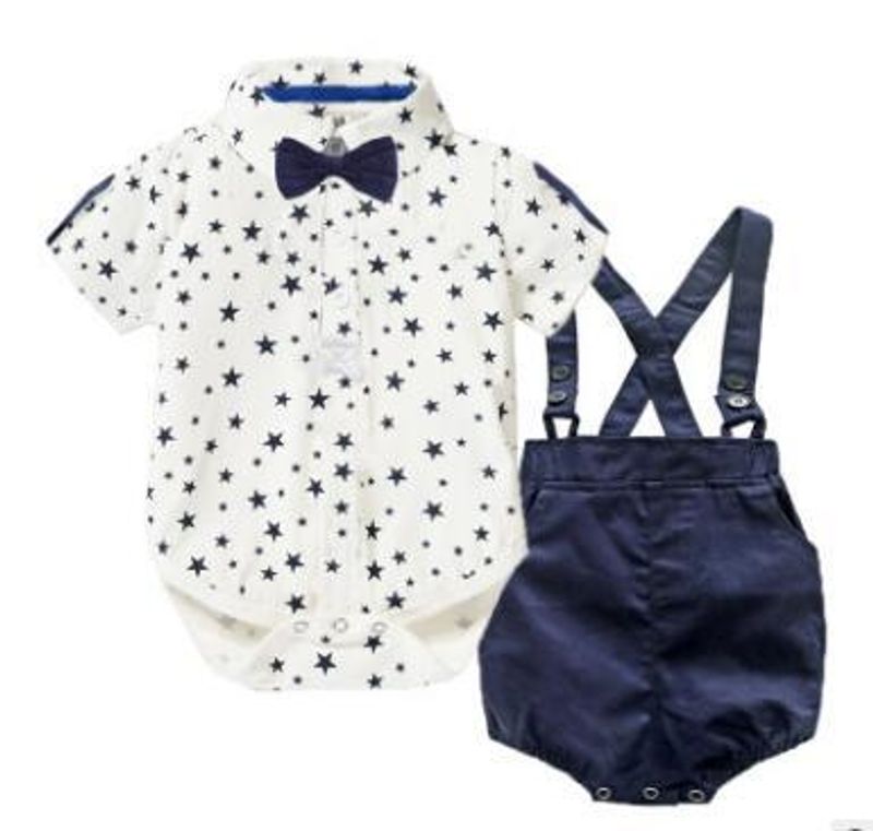 Children's Summer new model, baby boy gentleman's bow tie suit, short-sleeved star jacket, children's clothing_voghion.com