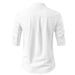 Men's Casual Linen-Like Short Sleeve Shirt With Stand Collar – Breathable & Lightweight For Summer & Spring_voghion.com