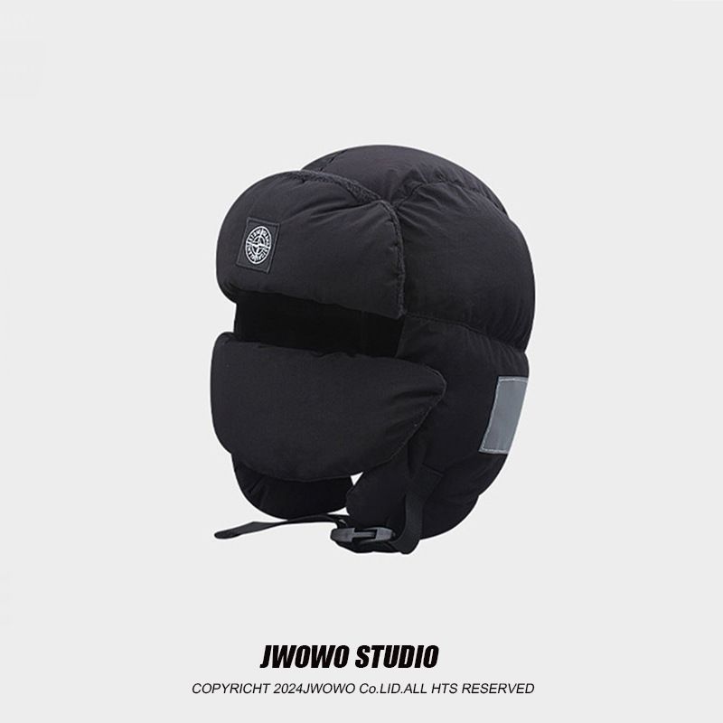 LazyZoom Thickened Down Cotton Lei Feng For Men, Winter Outdoor Cycling Windproof Ear Protection With Mask, Warm Hat, Cold-Proof_voghion.com