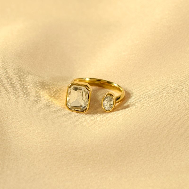 Hot Selling Veelzijdige Eenvoudige Luxe Zirkoon Ingelegd Roestvrij Staal Elegante Persoonlijkheid Open Ring_voghion.com