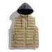 Ärmellose Winterweste für Herren mit Kapuze – Leichtes Modell mit abnehmbarer Kapuze, lässig und sportlich, Polyester, lockere Passform für Outdoor-Aktivitäten und den Alltag (Grau/Schwarz/Khaki)_voghion.com
