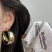Exaggerated Fashion C-Shaped Hoop Niche High-End Metal Women's Earrings Silver Needle Versatile Minimalist Ear_voghion.com