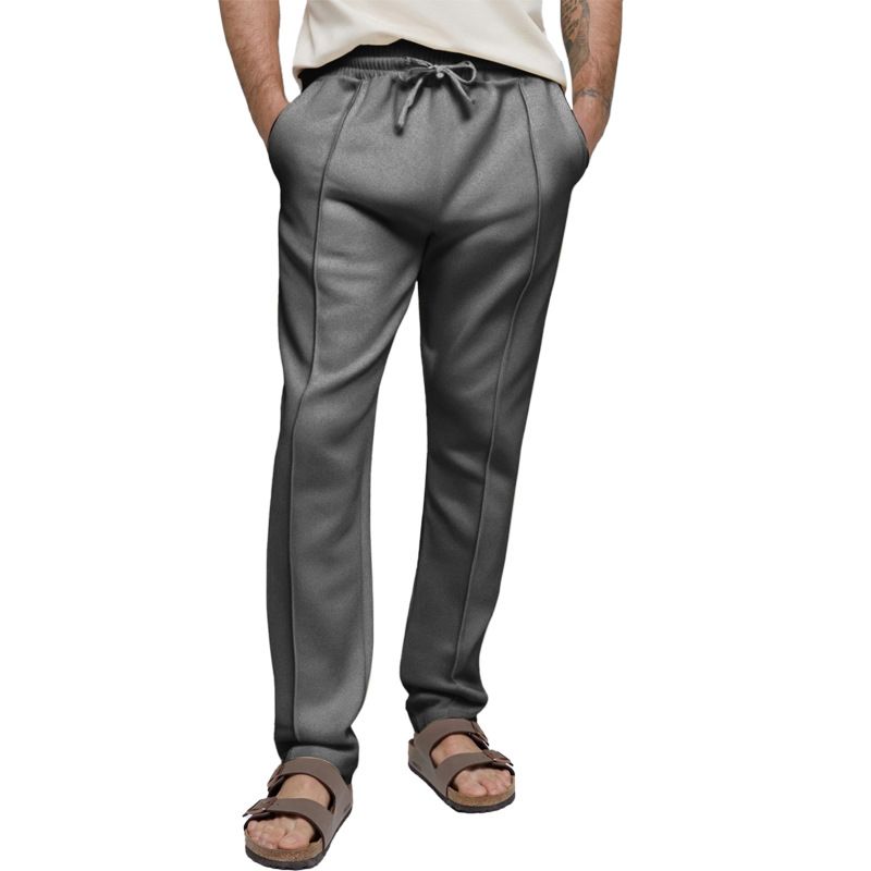 2025 Sommer Neue europäische und amerikanische Herren-Sporthose mit einfarbiger Freizeithose, Jogginghose, lockere, gerade Hose_voghion.com